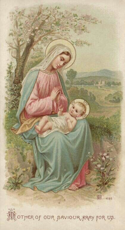 Pin by alessia on virgin mary | Vintage holy cards, Blessed mother mary ...