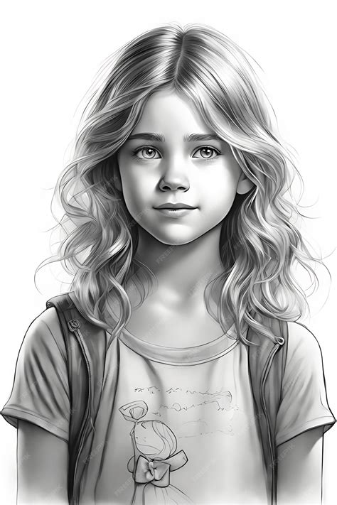 Premium AI Image | Emotive Child's Face Coloring Page Printable Pencil Sketch Draft