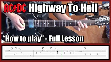 AC/DC Highway To Hell FULL LESSON with tabs | Rhythm guitar and solos ...