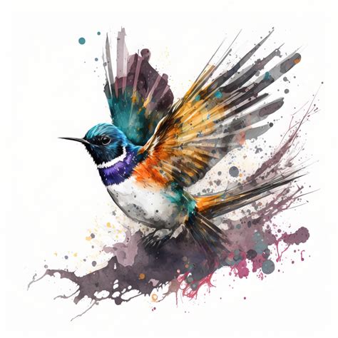 Premium Photo | Bird watercolor drawing paint