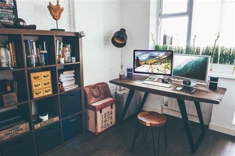 Rustic Desk Office Computer Royalty Free Photo