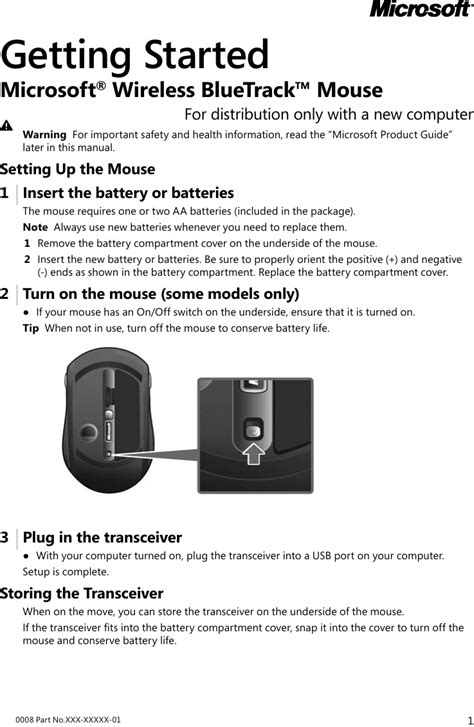 Microsoft Wireless Mobile Mouse 4000 User Manual - econoplus