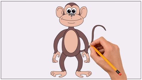 How to Draw a Cute Monkey Step by Step Easy | Coloring Book Page and Drawing Learn Colors For ...