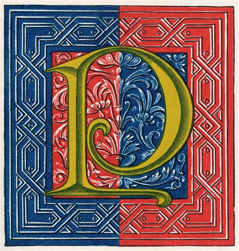 Illuminated Letter P In A Medieval Style Drawing by Mary Evans Picture ...