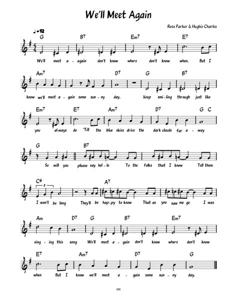 We'll Meet Again Sheet music for Piano (Solo) Easy | Musescore.com