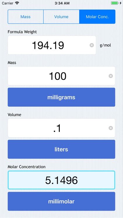 Molarity Calculator by MaoWare Corporation