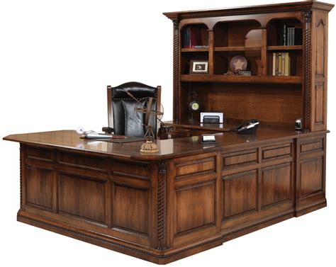 Lexington U-Shape Desk and Hutch - Brandenberry Amish Furniture