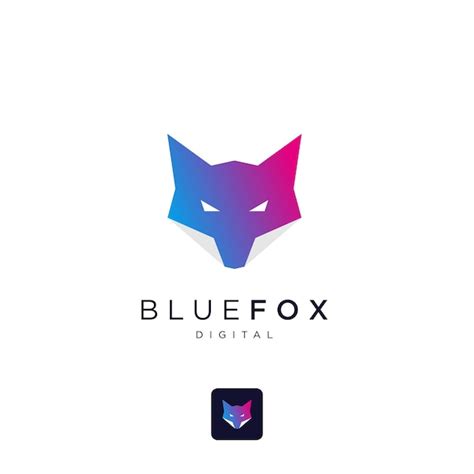 Premium Vector | Blue fox logo design, premium vector, geometric blue ...