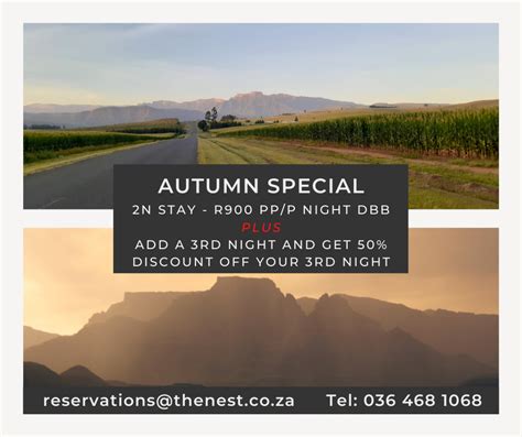 SPECIALS – Drakensberg Specials at The Nest Hotel