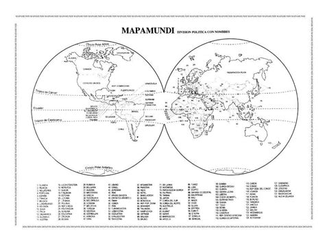 Mapa Mundi con nombres y sin nombres - Descarga e imprime