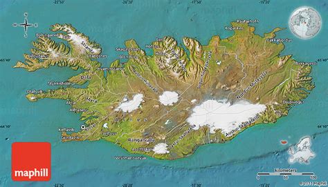 Satellite Map of Iceland