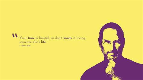 Online crop | HD wallpaper: Steve Jobs illustration with quote letter, Time is limited, Don't ...