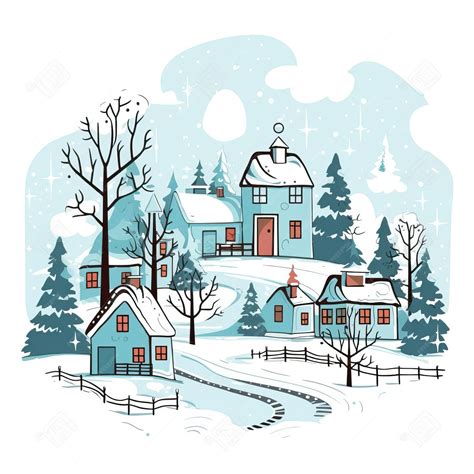 Premium Vector | Cartoon vector winter wonderland illustration on white