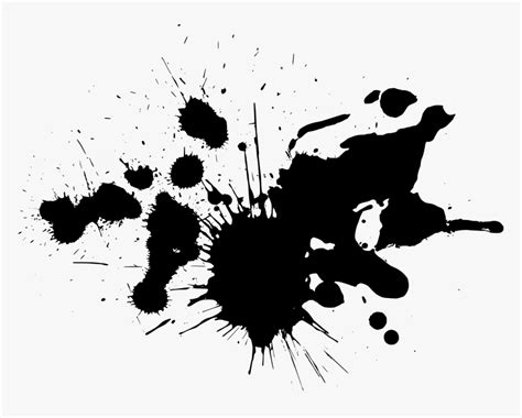 Ink Gimp Paint Brush - Black Transparent Background Paint Splatter Clipart, HD Png Download ...