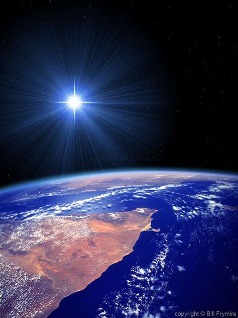 earth from space with star