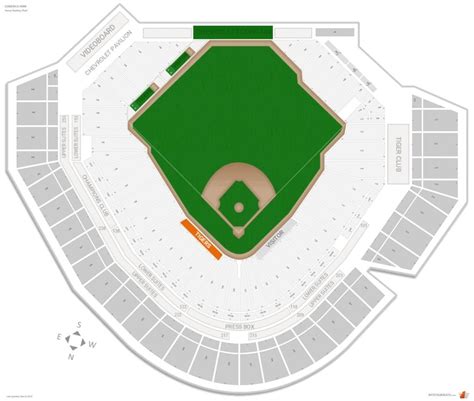 Detroit Tigers Stadium Seating Map - Detroit Tigers Lover