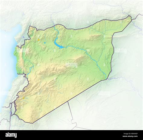 Syria, shaded relief map Stock Photo - Alamy