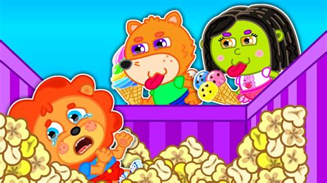 Lion Family USA | Rainbow Popcorn | Family Kids Cartoons - YouTube