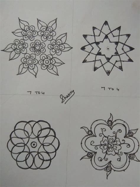 Chukki rangoli by shakku bsnl | Zentangle patterns, New rangoli designs, Rangoli with dots