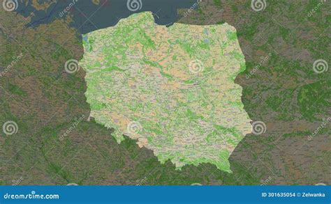 Poland Highlighted. Topo French Stock Illustration - Illustration of ...