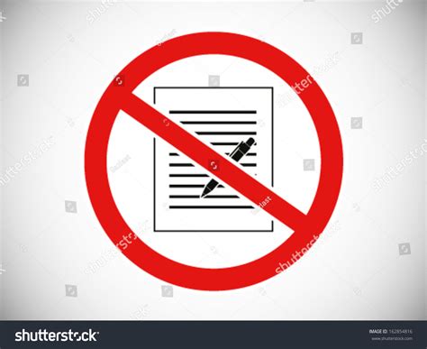 No Writing Stock Vector Illustration 162854816 : Shutterstock