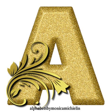 Transparent Gold Glitter Alphabet Letters