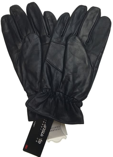 3M THINSULATE Men's Genuine Leather Gloves Patch Thermal Lining Warm ...