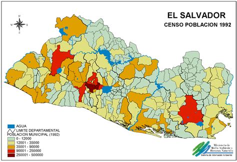 El Salvador Population Map 1992