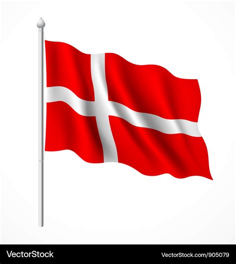 Denmark flag Royalty Free Vector Image - VectorStock