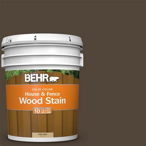 BEHR 5 gal. #790B-7 Bitter Chocolate Solid House and Fence Exterior Wood Stain-03005 - The Home ...