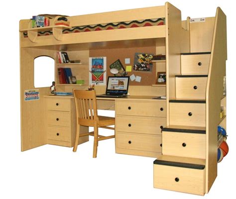 27+ Wood Loft Bed With Desk And Drawers Pictures - WALLPIC