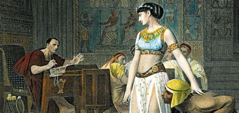 Cleopatra: The Egyptian queen, shown here in a 19th-century engraving, sneaked back from exile ...