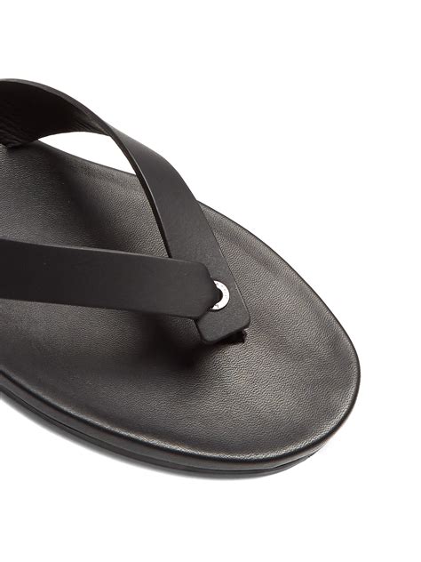 Lanvin Leather Flip-flops in Black for Men - Lyst