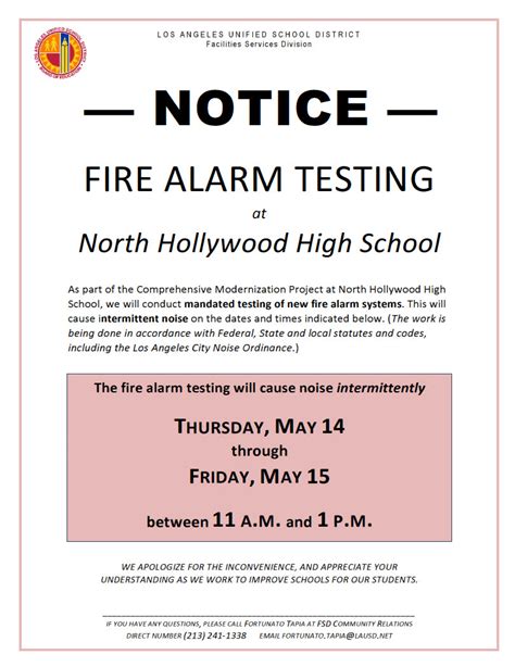 Fire Alarm Testing – Neighborhood Council Valley Village