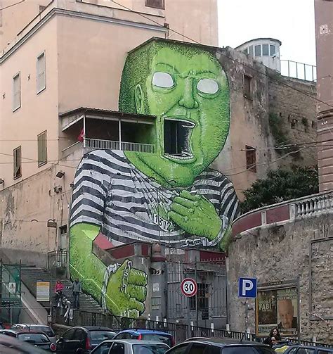 "Green Giant" by Blu in Napoli, Italy | StreetArtNews | StreetArtNews