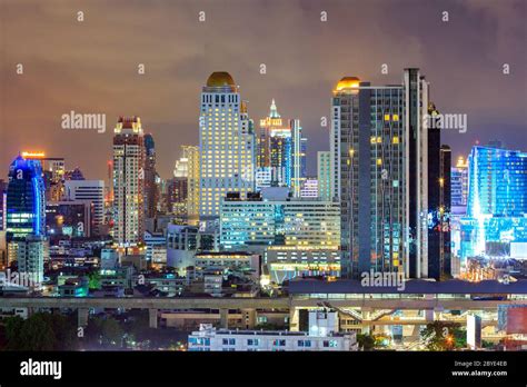 Bangkok downtown Skyline at night Stock Photo - Alamy