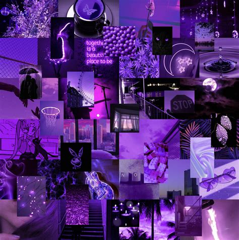 55 pics Dark Purple Lavender Aesthetic Wall Collage | Etsy