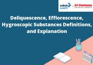 Deliquescence, Efflorescence, Hygroscopic Definitions, and Explanation