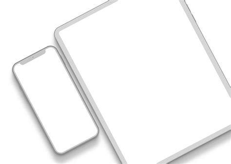 Minimalist White Tablet and Smartphone on Transparent Background 12628119 PNG