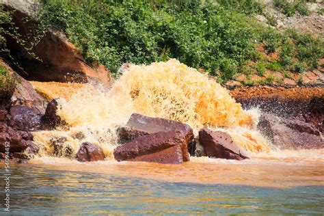 Polluted river Stock Photo | Adobe Stock