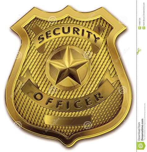 Security Guard Officer Badge. Shiny and realistic gold metallic ...