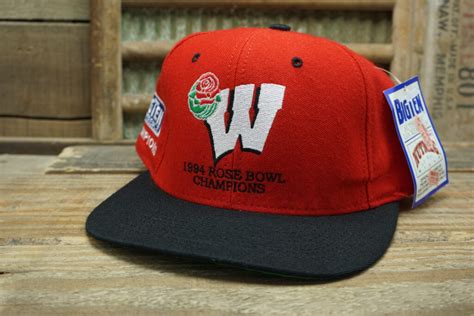 Wisconsin Badgers 1994 Rose Bowl Champions Hat NWT - Vintage Snapback ...