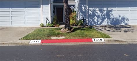 Curb Number Address Painting Service, Stenciling and Red Curb Painting