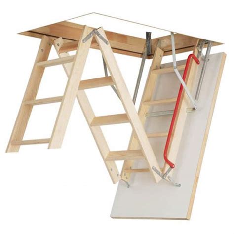 Optistep Wooden 3 Section Timber Folding Loft Ladder 60cm x 120cm - 2.8m Height - Trade Store Online