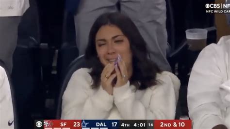 Female Cowboys Fan Caught Crying In The Stands On Live TV During Wild Card vs. 49ers (VIDEO)