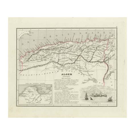 Antique Map of Algeria and the French Colonies, 1875 For Sale at ...