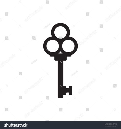 Vintage Key Silhouette Black Lock Safety Stock Vector (Royalty Free ...