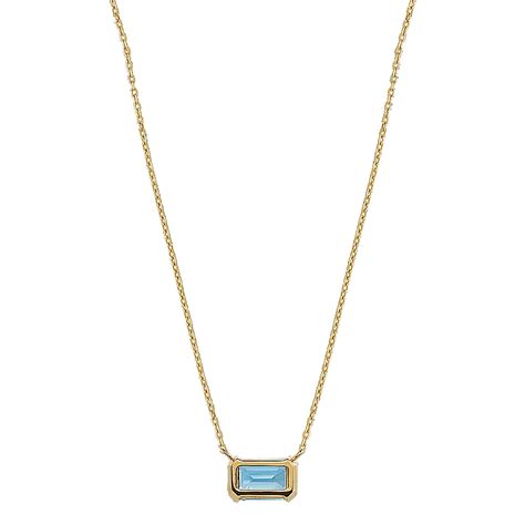 Dorset Teal Sapphire Pendant in 14K Yellow Gold (20 in) | Shane Co.