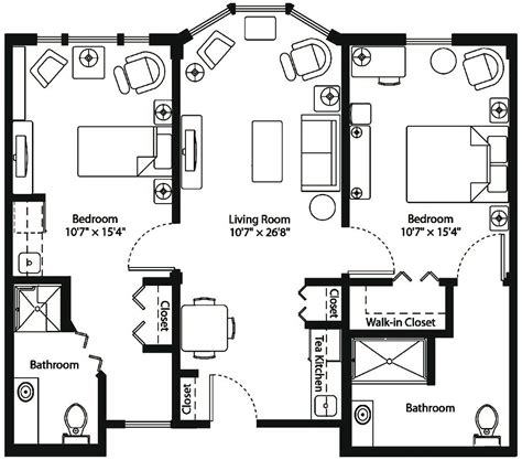 Assisted Living Apartment Floorplan - Mansfield Place in Essex Vermont