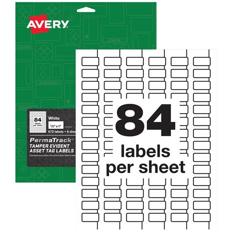 Avery PermaTrack Tamper-Evident Asset Tag Labels, 1/2" x 1", 672 Asset Tags (60534) - Walmart ...